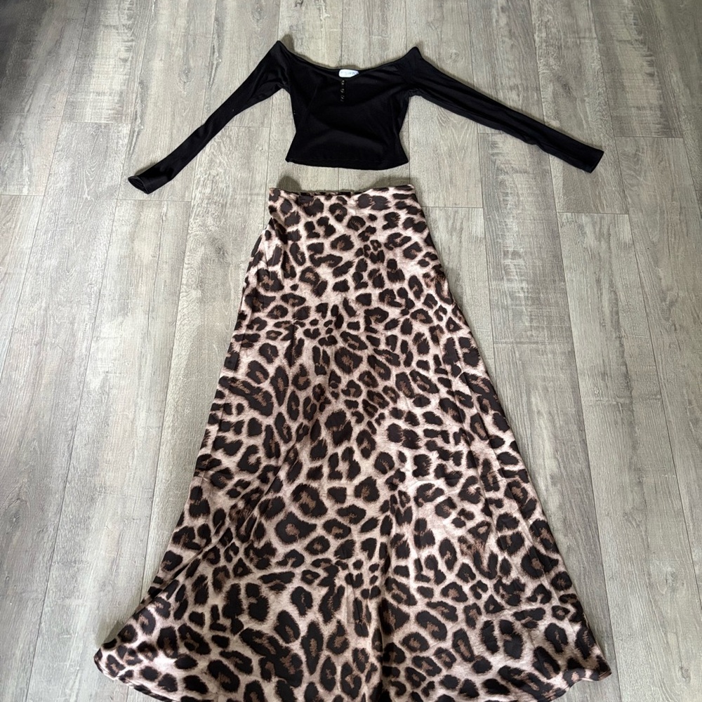 Leopard Print Maxi Skirt